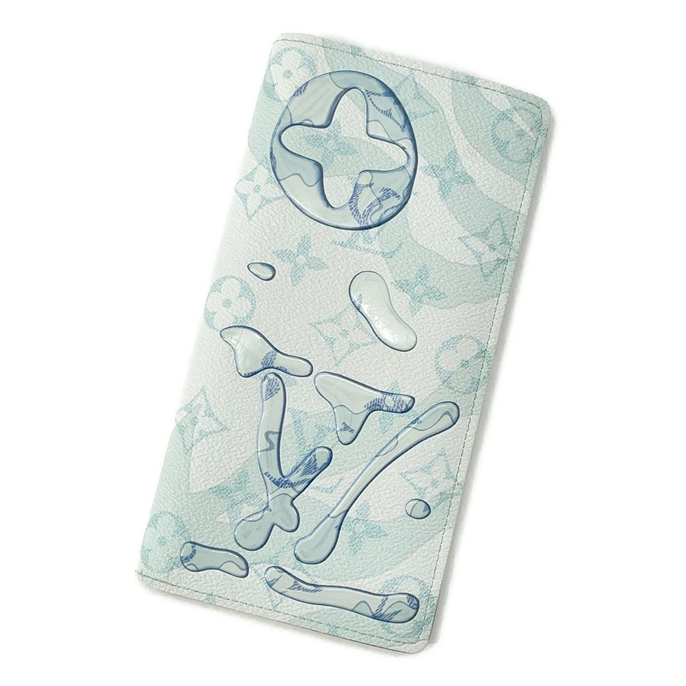 Louis Vuitton Long Wallet Monogram Aqua Garden Portefeuille Brazza